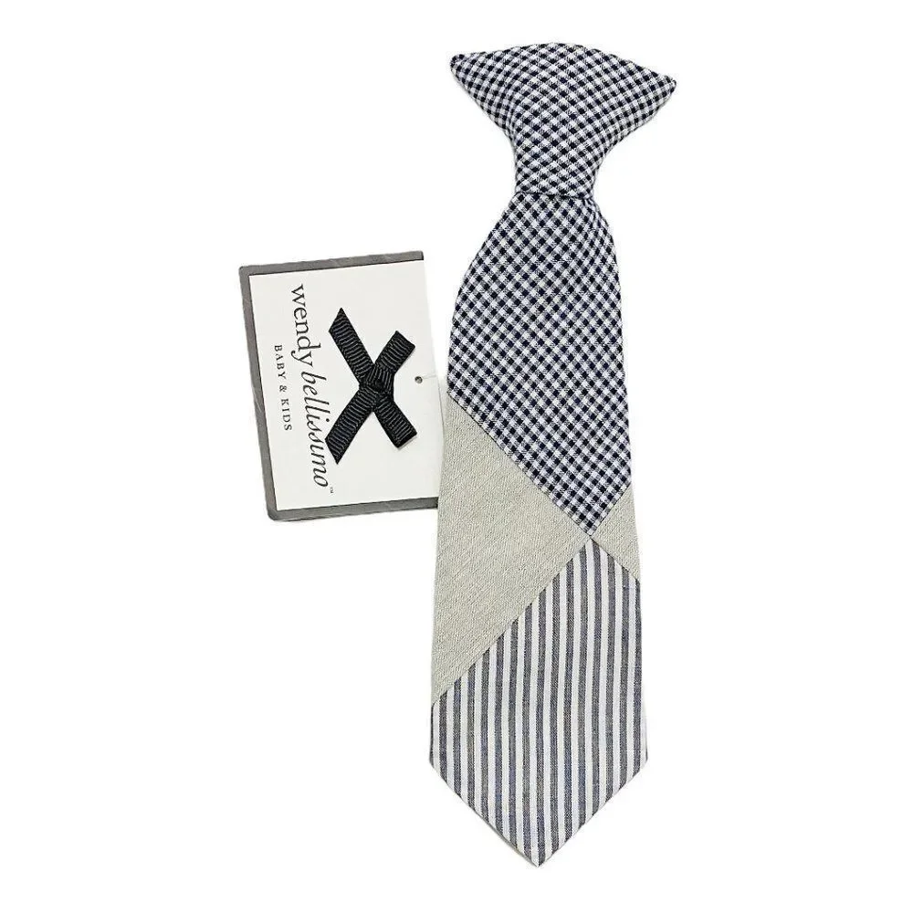 𝅺NEW Wendy Bellissimo Mixed Fabric Clip On Tie
